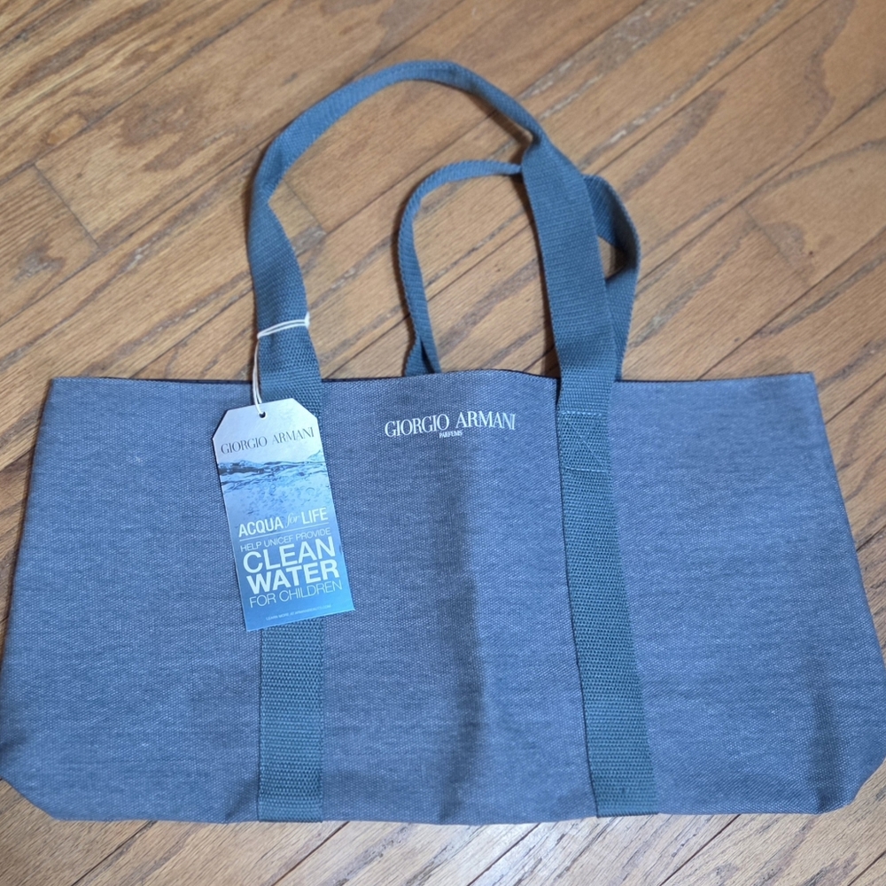New Giorgio Armani Acqua For Life  canvas tote bag